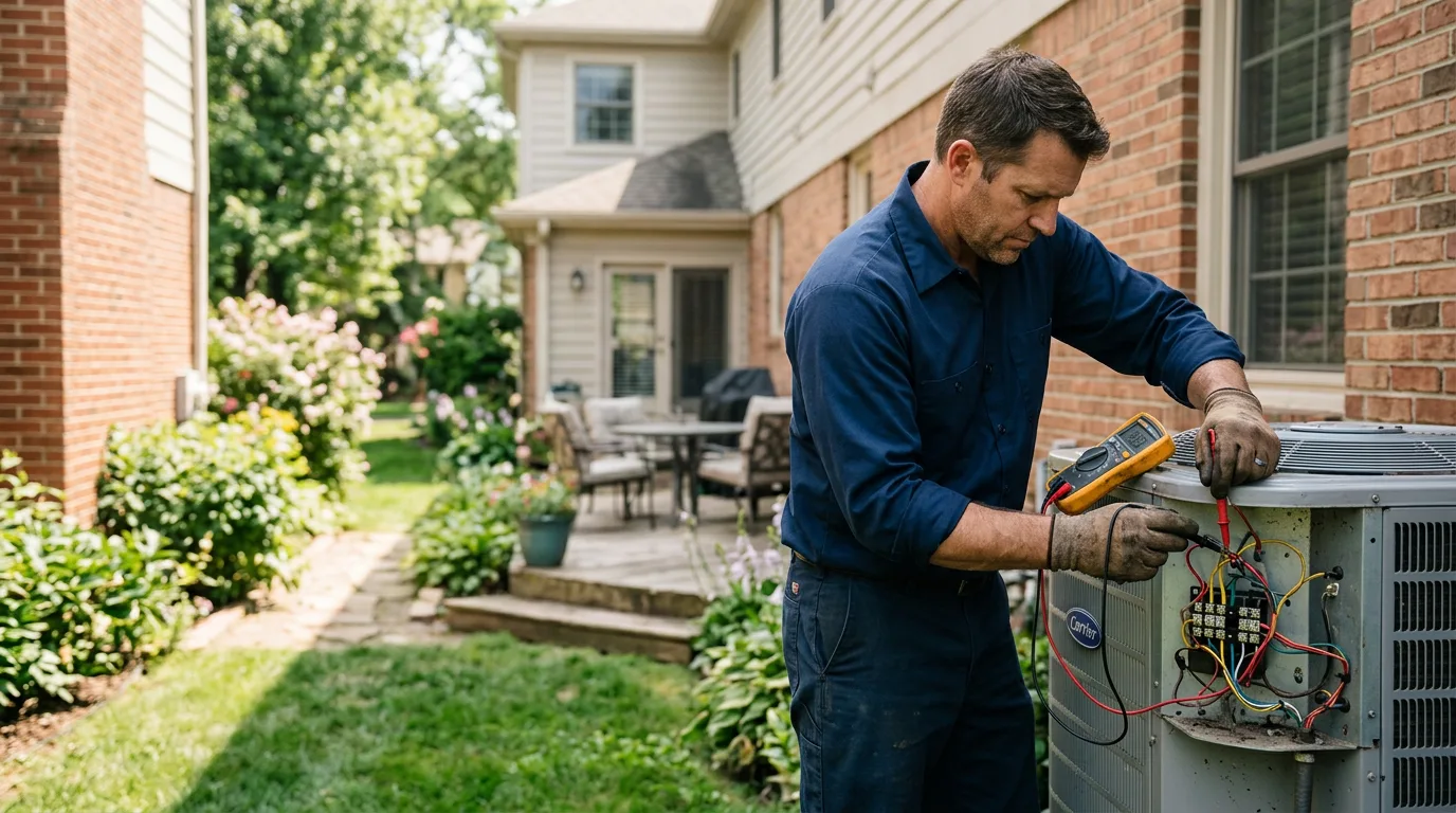 HVAC technician working near Akron, PA